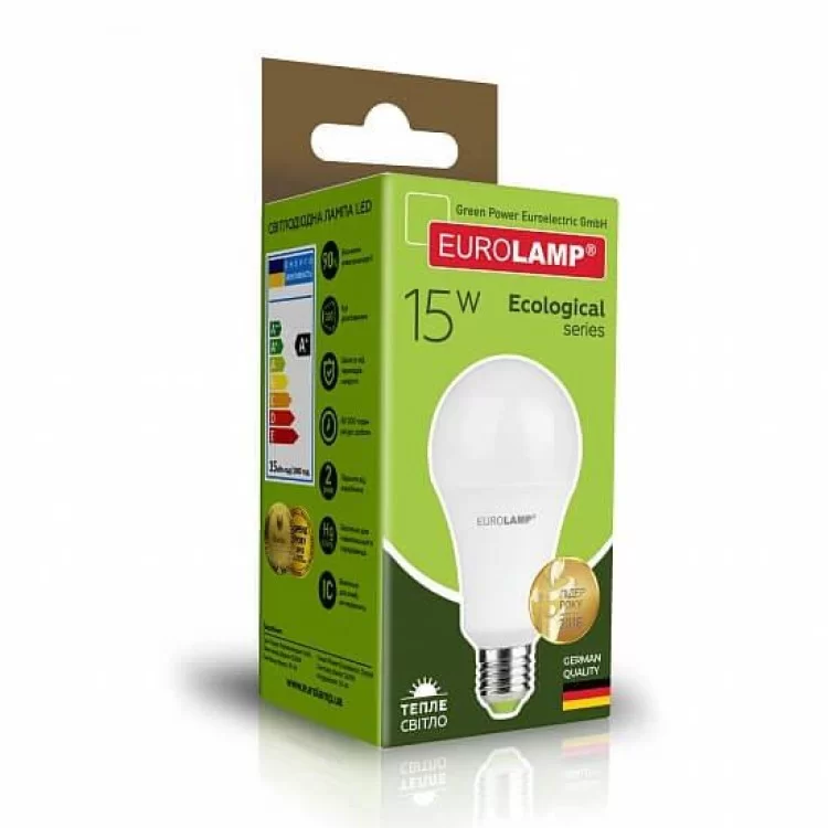 Светодиодная лампа Eurolamp LED-A70-15272(P) Eco 15Вт 3000К A70 Е27 цена 93грн - фотография 2