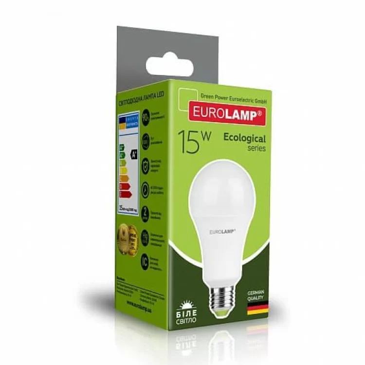 Светодиодная лампа Eurolamp LED-A70-15274(P) Eco 15Вт 4000К A70 Е27 цена 93грн - фотография 2