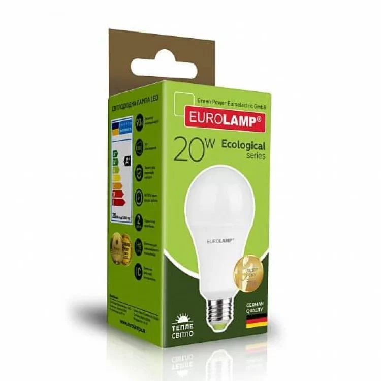 Світлодіодна лампа Eurolamp LED-A75-20272 (P) Eco 20Вт 3000К A75 Е27 ціна 110грн - фотографія 2