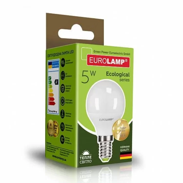 Світлодіодна лампа Eurolamp LED-G45-05143 (P) Eco 5Вт 3000К G45 Е14 ціна 63грн - фотографія 2