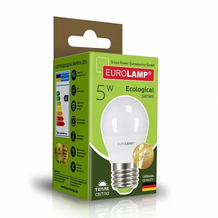 Світлодіодна лампа Eurolamp LED-G45-05273 (P) Eco 5Вт 3000К G45 Е27 ціна 76грн - фотографія 2