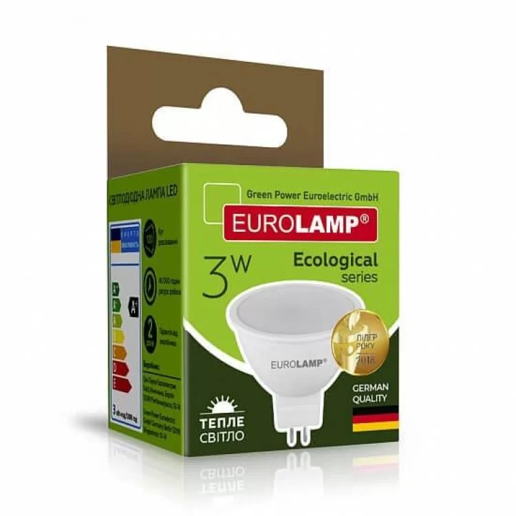 Світлодіодна лампа Eurolamp LED-SMD-03533(P) Eco 3Вт 3000К MR16 GU5.3 ціна 44грн - фотографія 2
