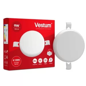 Безрамочный круглый светильник Vestum 1-VS-5502 9Вт 4100К