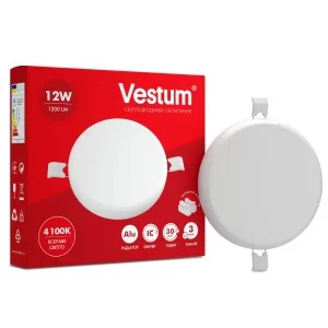 Безрамочный круглый светильник Vestum 1-VS-5503 12Вт 4100К