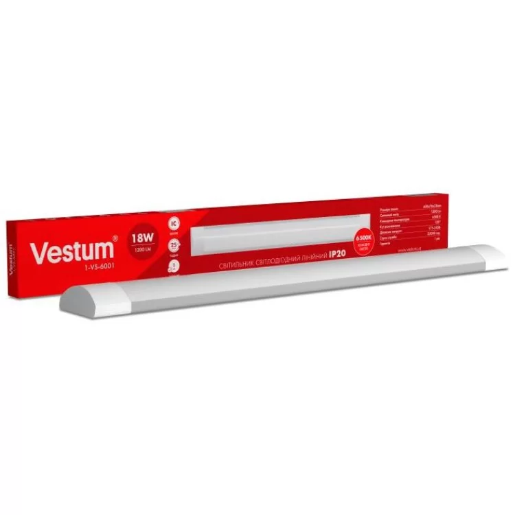 в продаже Линейный светильник Vestum 1-VS-6001 18Вт 6500К 600мм IP20 - фото 3