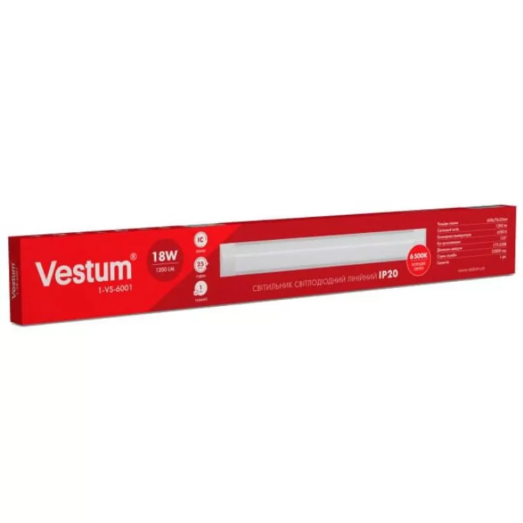 продаємо Линійний світильник Vestum 1-VS-6001 18Вт 6500К 600мм IP20 в Україні - фото 4