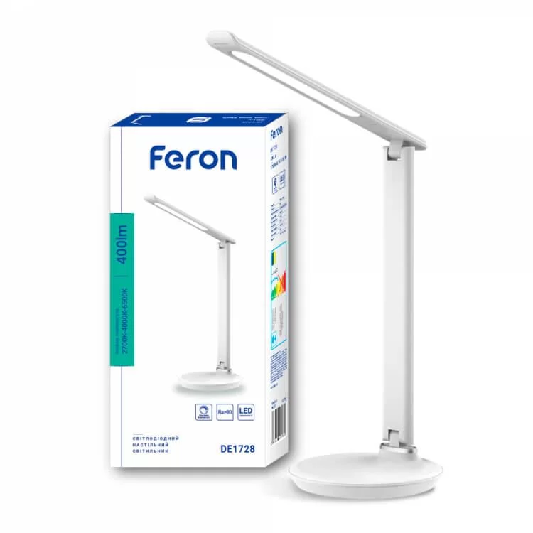 Настольный светильник Feron 6842 DE1728 9Вт 400Лм IP20 (белый) цена 597грн - фотография 2