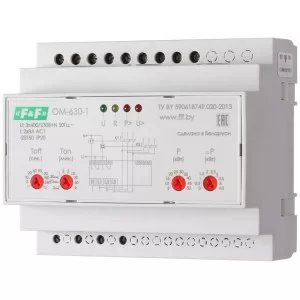 Ограничитель мощности F&F OM-630-1 3х(50-450)В 2х8А/5-50кВт (USB порт)