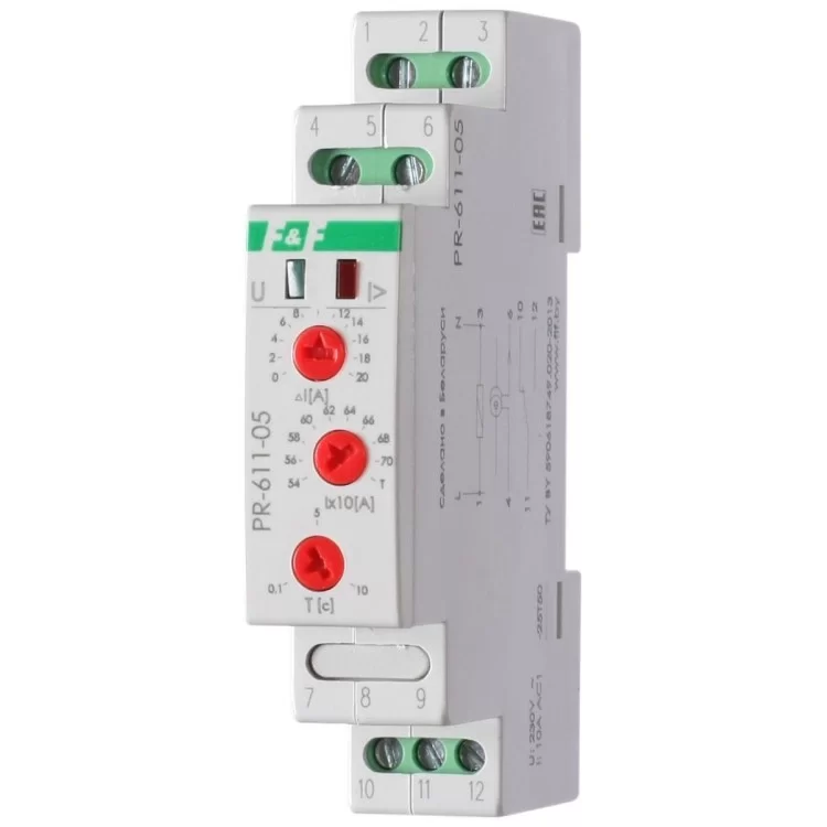 Приоритетное реле тока F&F PR-611-05 230В AC 10А, диапазон 540-640А