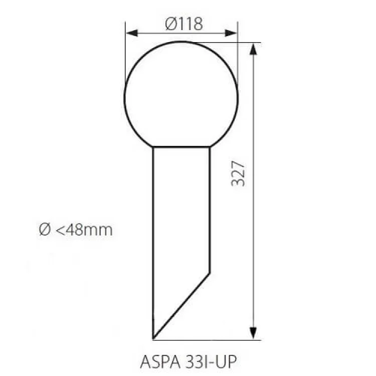 Наклонный уличный светильник KANLUX ASPA 33I-UP (23600) стальной цена 816грн - фотография 2