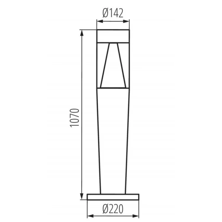 Парковий світильник стовпчик KANLUX INVO TR 107-O-GR (29177) круглого перетину графітовий інструкція - картинка 6
