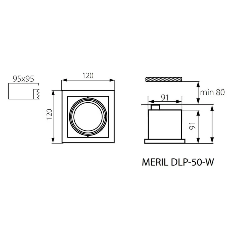Вбудований світильник Down Light KANLUX MERIL DLP-50-W (26480) Білий відгуки - зображення 5