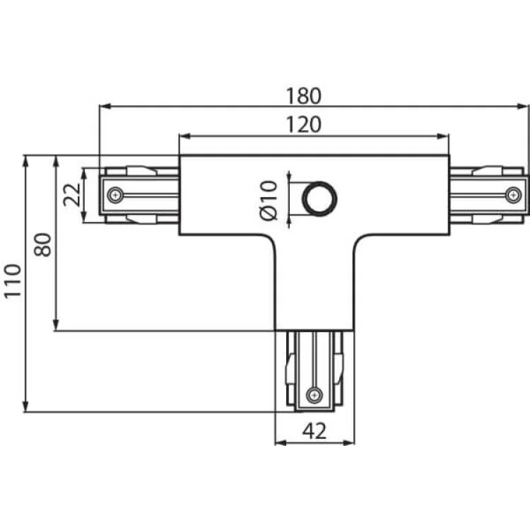 в продажу Т подібний з'єднувач шонопровода KANLUX TEAR PR-T-LLR-WH (22589) для рельсової системи світильників - фото 3