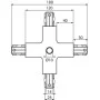 Крестовый соединитель шинопровода KANLUX TEAR PR-X-WH (22591) для рельсовой системы светильников