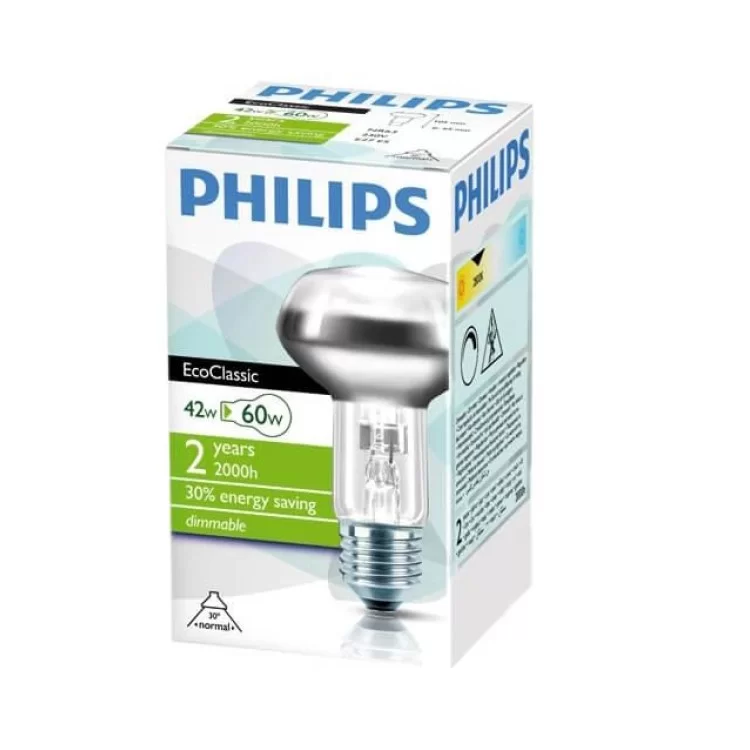 Галогенная лампа Philips 925636044201 EcoClassic 42Вт E27 230В NR63 FR 1CT/10 цена 18грн - фотография 2