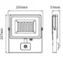 Вуличний прожектор V-TAC 3800157631143 LED 30Вт SKU-458 Samsung CHIP 230В 4500К з сенсором руху і освітленості (білий)