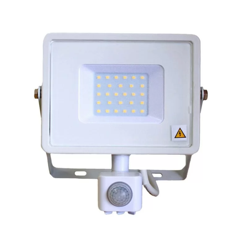 Вуличний прожектор V-TAC 3800157631143 LED 30Вт SKU-458 Samsung CHIP 230В 4500К з сенсором руху і освітленості (білий) ціна 816грн - фотографія 2