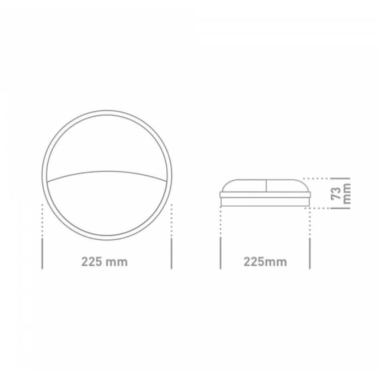 в продажу Настінний круглий антивандальний світильник Global 20Вт 5000K (графіт) 1-GBH-07-2050-C - фото 3