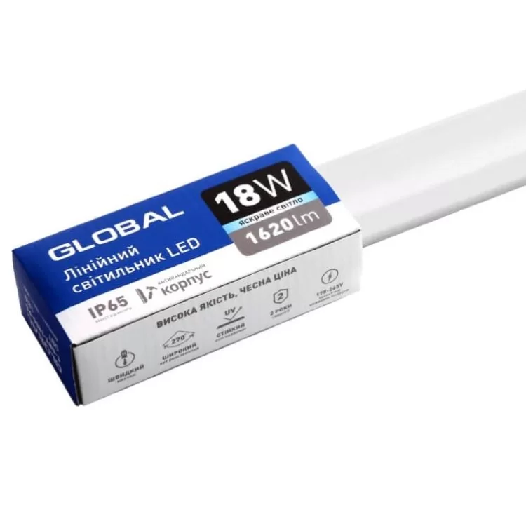 в продажу Світлодіодний лінійний світильник Global Batten Light 18Вт 5000K IP65 (1-GBT-1850-PC) - фото 3