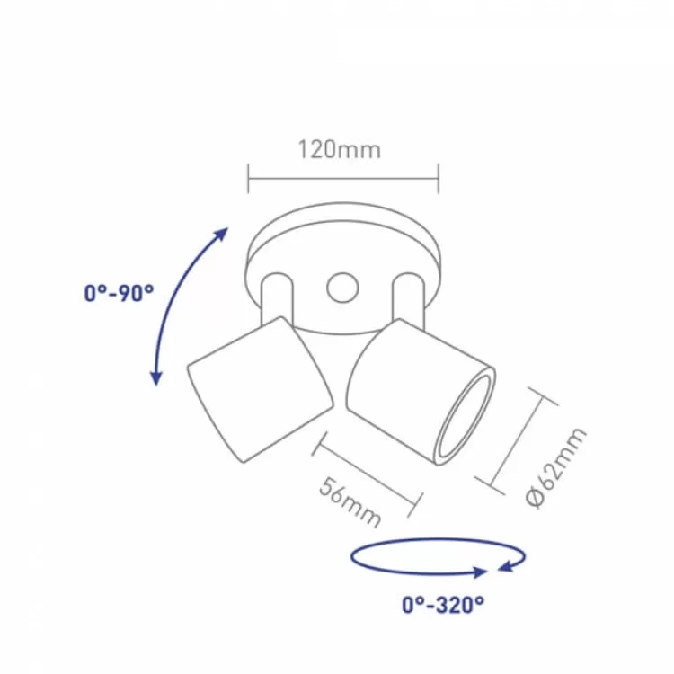 в продаже Накладной двойной светильник спот Global GSL-02C 8Вт 4100K на круглом основании (белый) 2-GSL-20841-CW - фото 3