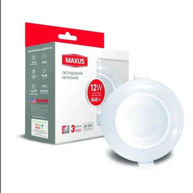 в продажу Круглий світлодіодний розумний світильник Maxus SDL 3-step 12Вт 3000/4100К (1-MAX-01-3-SDL-12-C) - фото 3