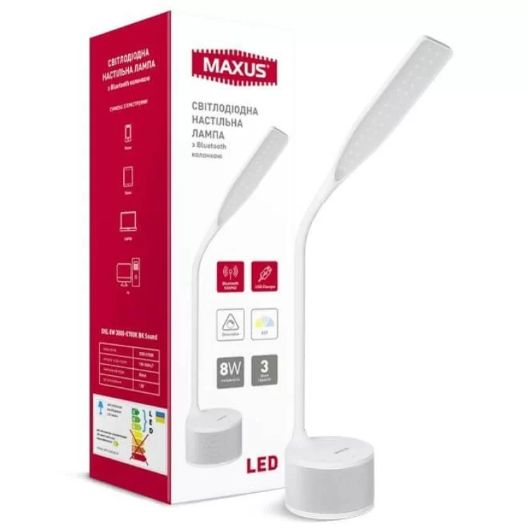 Настольный светильник Maxus DKL Sound 8Вт 3000-5700K WH (белый) 1-MAX-DKL-001-04 отзывы - изображение 5