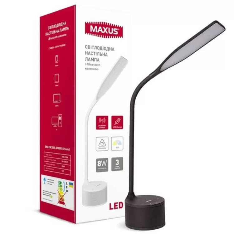 продаем Настольный светильник Maxus DKL Sound 8Вт 3000-5700K BK (черный) 1-MAX-DKL-002-04 в Украине - фото 4