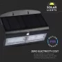 Уличный автономный светильник V-TAC 3800157627962 LED Solar 6.8Вт SKU-8279 4000К с сенсором движения (черный)