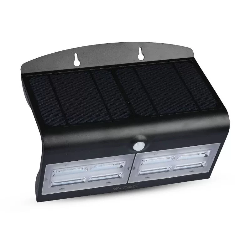Вуличний автономний світильник V-TAC 3800157627962 LED Solar 6.8Вт SKU-8279 4000К з сенсором руху (чорний) ціна 2 661грн - фотографія 2
