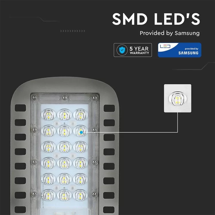 Вуличний Консольний світильник V-TAC 3800157649551 LED 30Вт SKU-956 Samsung CHIP 230В 4000К (сірий) інструкція - картинка 6