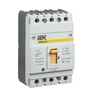 Автоматичний вимикач IEK SVA4410-3-0125 ВА44-33 125А 3Р 15кА