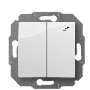 Двухклавишный проходной выключатель Elektro-Plast Carla 1718-10 (белый)