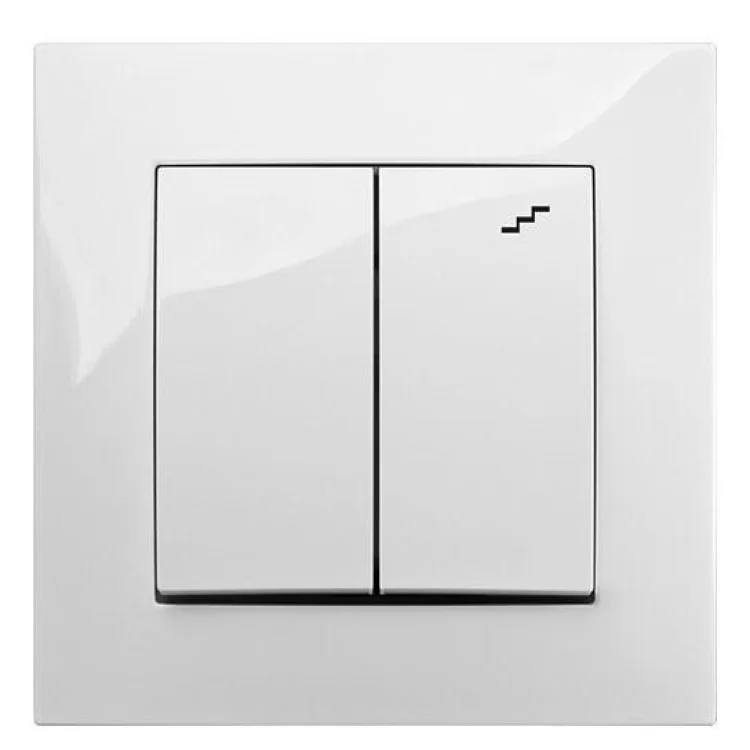 Двухклавишный проходной выключатель Elektro-Plast Carla 1718-10 (белый) цена 276грн - фотография 2