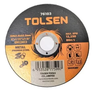 Відрізний диск по металу/нержавіючій сталі Tolsen (76103) 125х1.2х22.2мм