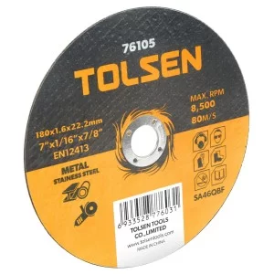 Отрезной диск по металлу/нержавейке Tolsen (76105) 180х1.6х22.2мм
