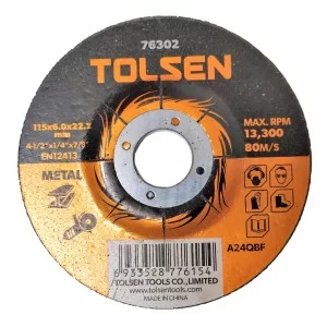 Шлифовальный диск по металлу Tolsen (76302) 115х6.0х22.2мм