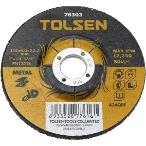 Шлифовальный диск по металлу Tolsen (76303) 125х6.0х22.2мм
