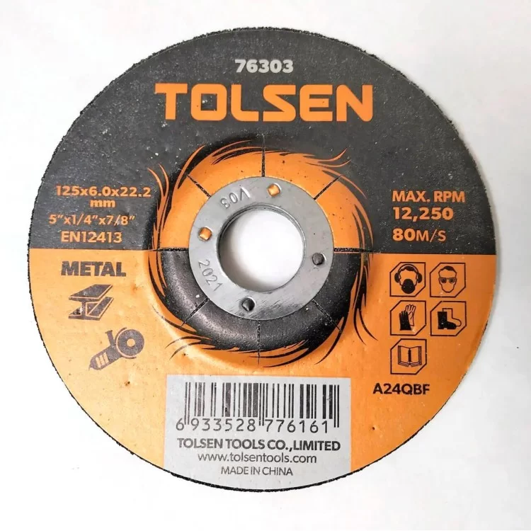 Шліфувальний диск по металу Tolsen (76303) 125х6.0х22.2мм ціна 50грн - фотографія 2