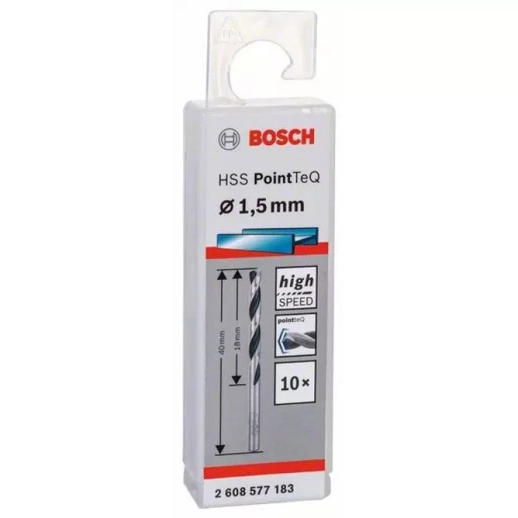 Сверла Bosch 2608577183 PointTeQ Svyerl HSS 1,5мм (10шт) цена 131грн - фотография 2
