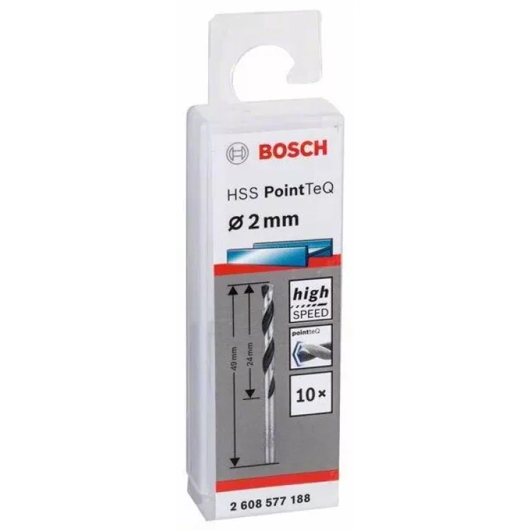 Сверла Bosch 2608577188 PointTeQ Svyerl HSS 2,0мм (10шт) цена 131грн - фотография 2