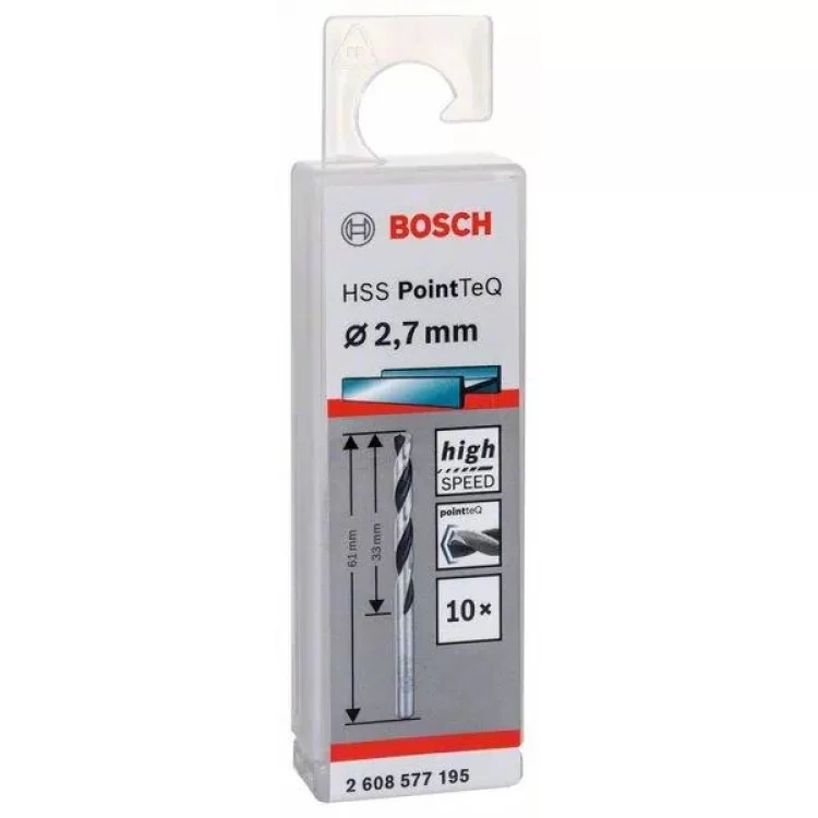 Свердла Bosch 2608577195 PointTeQ HSS 2,7мм (10шт) ціна 140грн - фотографія 2