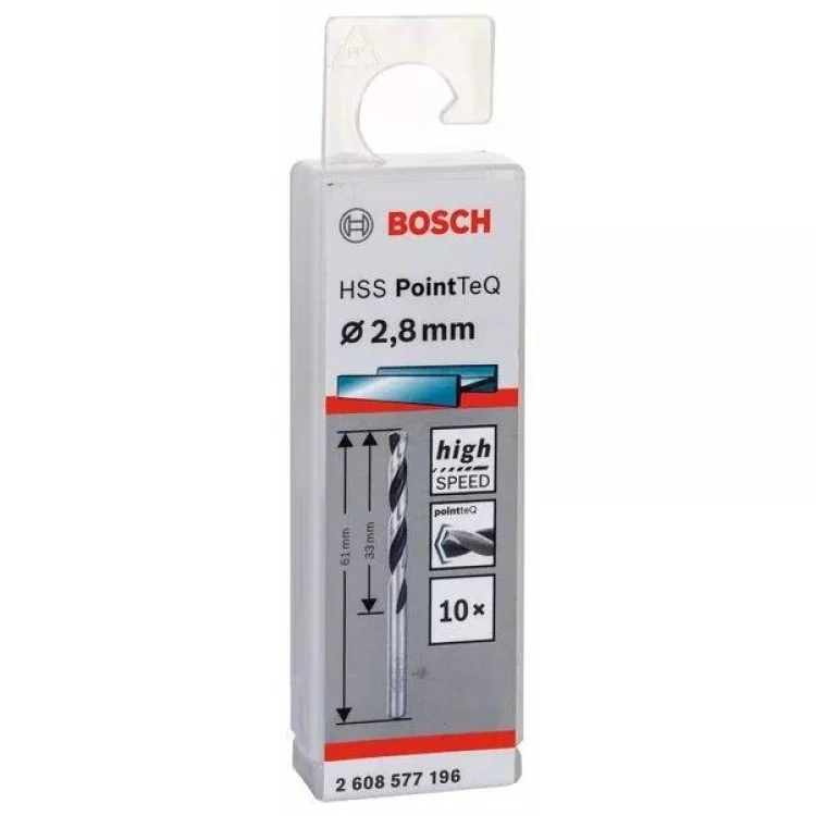 Свердла Bosch 2608577196 PointTeQ HSS 2,8мм (10шт) ціна 140грн - фотографія 2