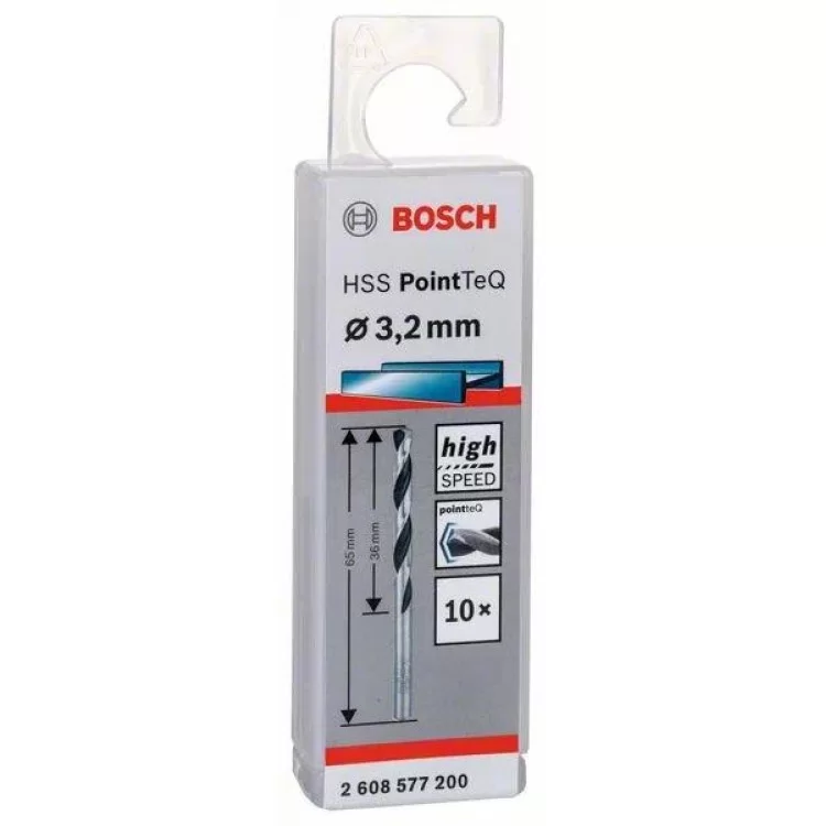 Свердла Bosch 2608577200 PointTeQ HSS 3,2мм (10шт) ціна 174грн - фотографія 2