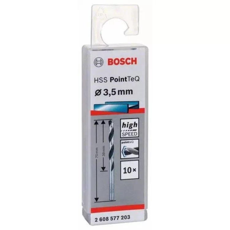Сверла Bosch 2608577203 PointTeQ Svyerl HSS 3,5мм (10шт) цена 174грн - фотография 2