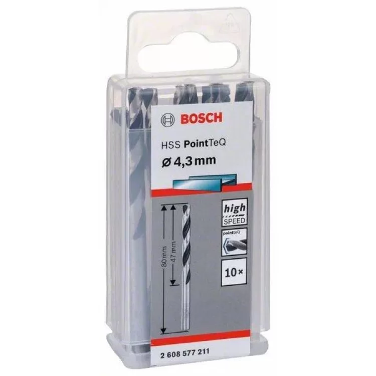 Свердла Bosch 2608577211 PointTeQ HSS 4,3мм (10шт) ціна 196грн - фотографія 2