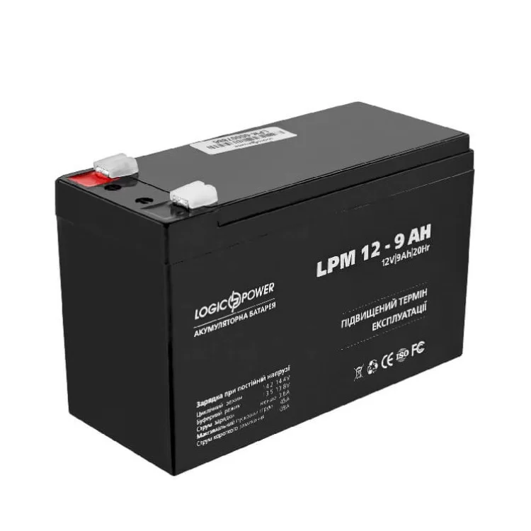 Акумулятор LogicPower AGM LPM 12-9.0 AH 12В ціна 713грн - фотографія 2