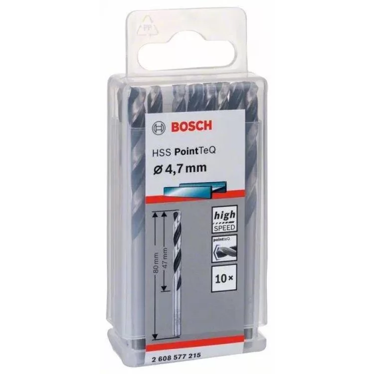 Сверла Bosch 2608577215 PointTeQ HSS 4,7мм (10шт) цена 212грн - фотография 2