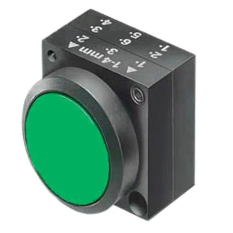 Зелена натискна кнопка Schrack MST14000R з фіксацією