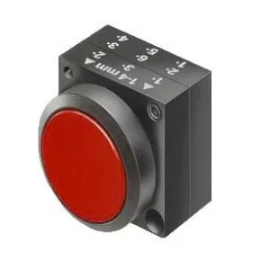 Красная нажимная кнопка Schrack MST12000R с фиксацией