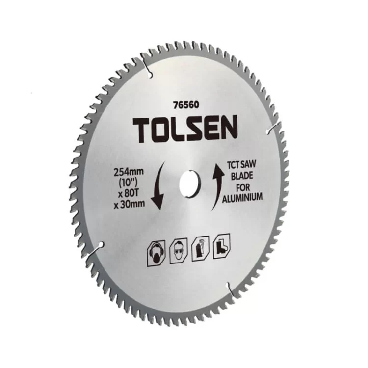 Пильный диск по алюминию с ТВС напайками Tolsen (76560) 254х80Тх30мм